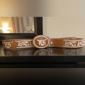 Leather rodeo, cowboy belt in size 38